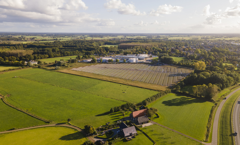 Dronebeeld van Energietuin de Noordmanshoek